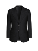 Lanifício Zignone - Blazer single breasted, half canvas, lapela peak, em lã merino super 110 18.25 µ - Preto Ceremony SKR
