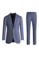 Costume single breasted, half canvas, lapela notched, em lã merino super 120 17.75 µ, - Azul Ardósia FYM
