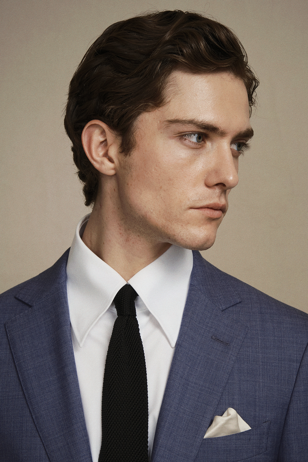 Costume single breasted, half canvas, lapela notched, em lã merino super 120 17.75 µ, - Azul Ardósia FYM