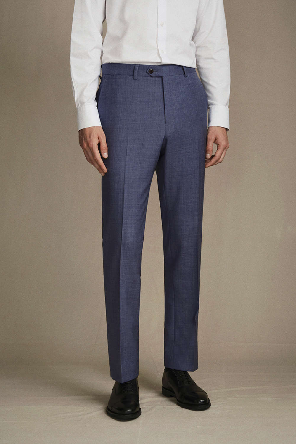 Costume single breasted, half canvas, lapela notched, em lã merino super 120 17.75 µ, - Azul Ardósia FYM