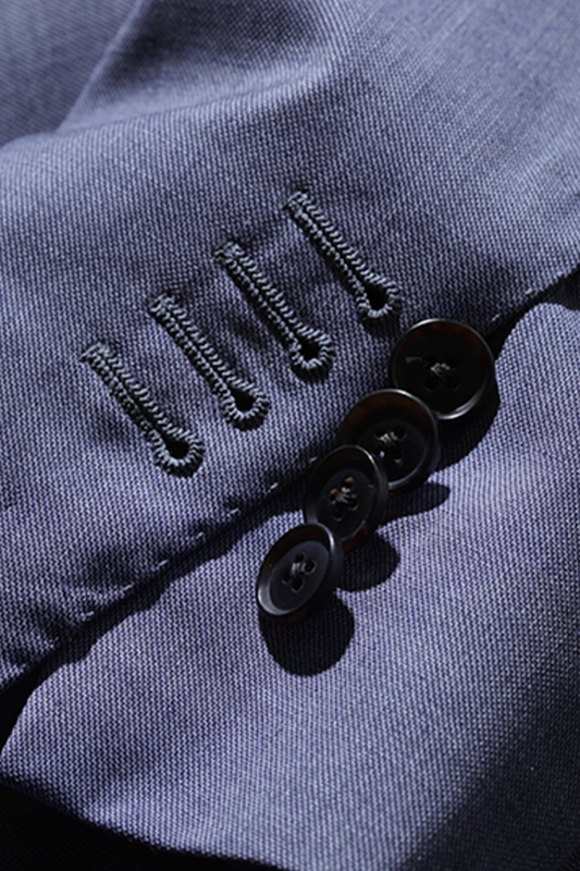 Costume single breasted, half canvas, lapela notched, em lã merino super 120 17.75 µ, - Azul Ardósia FYM